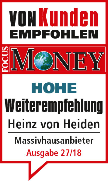 Zum wiederholten Mal konnte sich die Heinz von Heiden GmbH Massivhäuserüber die Auszeichnung freuen