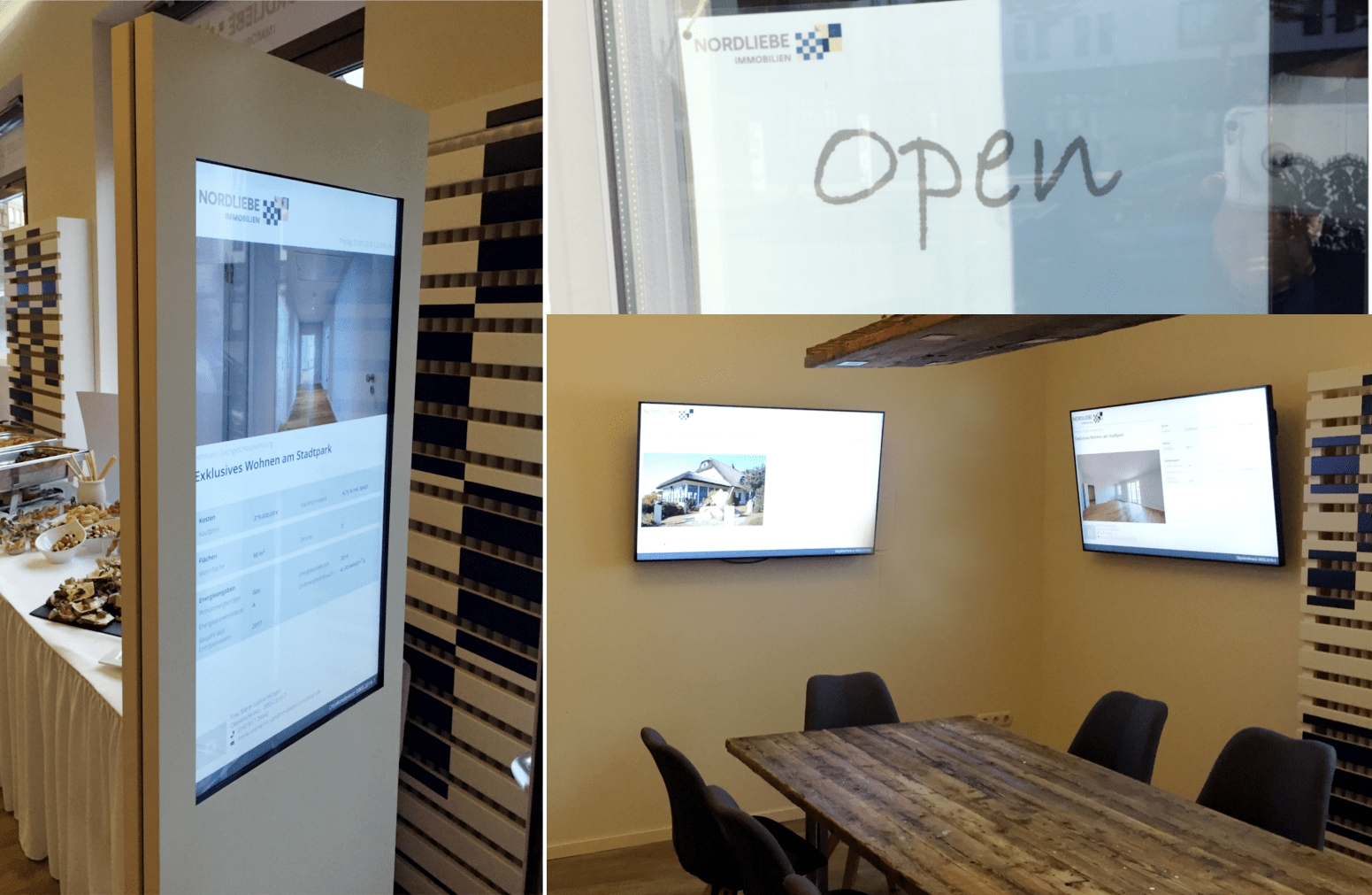 Sandtöne, Holzmöbel, maritimes Design und?FIO DIGITAL SIGNAGE. Sandtöne, Holzmöbel, maritimes Design und?FIO DIGITAL SIGNAGE.