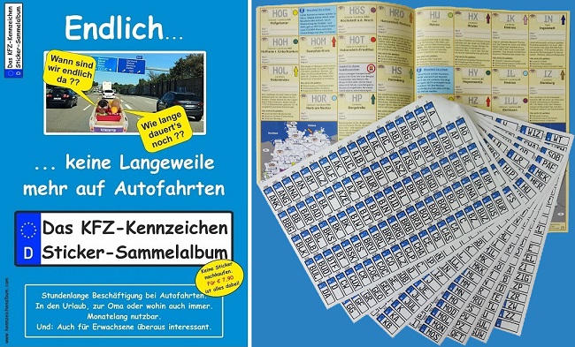 KFZ-Kennzeichen Sticker-Sammelalbum KFZ-Kennzeichen Sticker-Sammelalbum