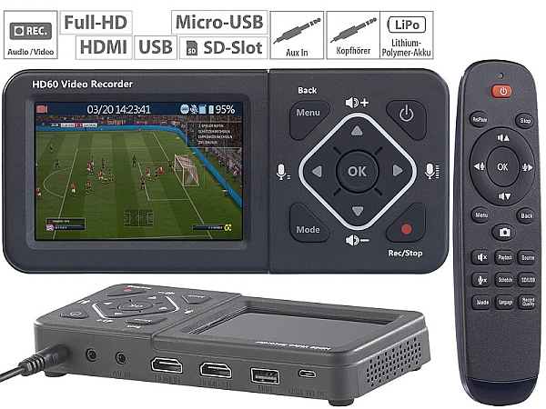 auvisio HDMI-Video-Rekorder V4 mit Farb-Display, Full HD, USB, SD, 60 Bilder/Sek., www.pearl.de auvisio HDMI-Video-Rekorder V4 mit Farb-Display, Full HD, USB, SD, 60 Bilder/Sek., www.pearl.de