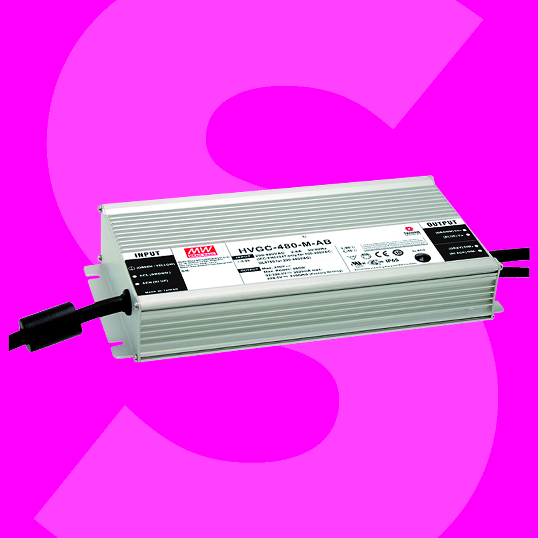 Konstantstromnetzteil HVGC-480 von MEAN WELL erhältlich bei Schukat electronic.