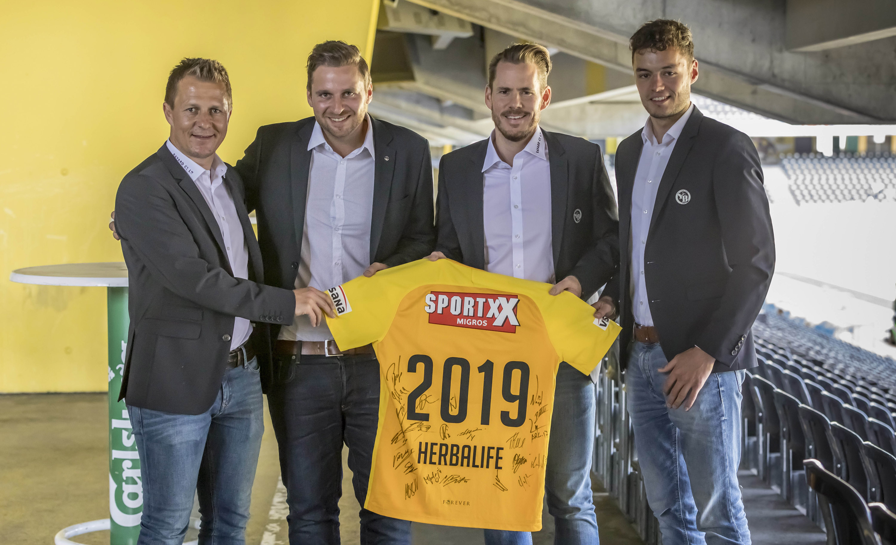 v.l.n.r.: Christoph Spycher, Marcel Hanuschek, Wanja Greuel, Sebastian Helbig