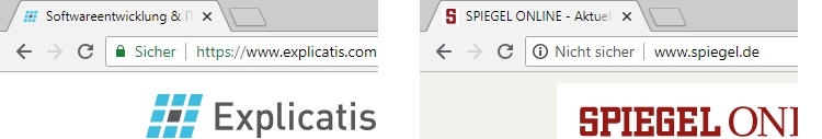 HTTPS verschlüsselte Webseiten sind sicher (Bildquelle: (c) Explicatis) HTTPS verschlüsselte Webseiten sind sicher (Bildquelle: (c) Explicatis)