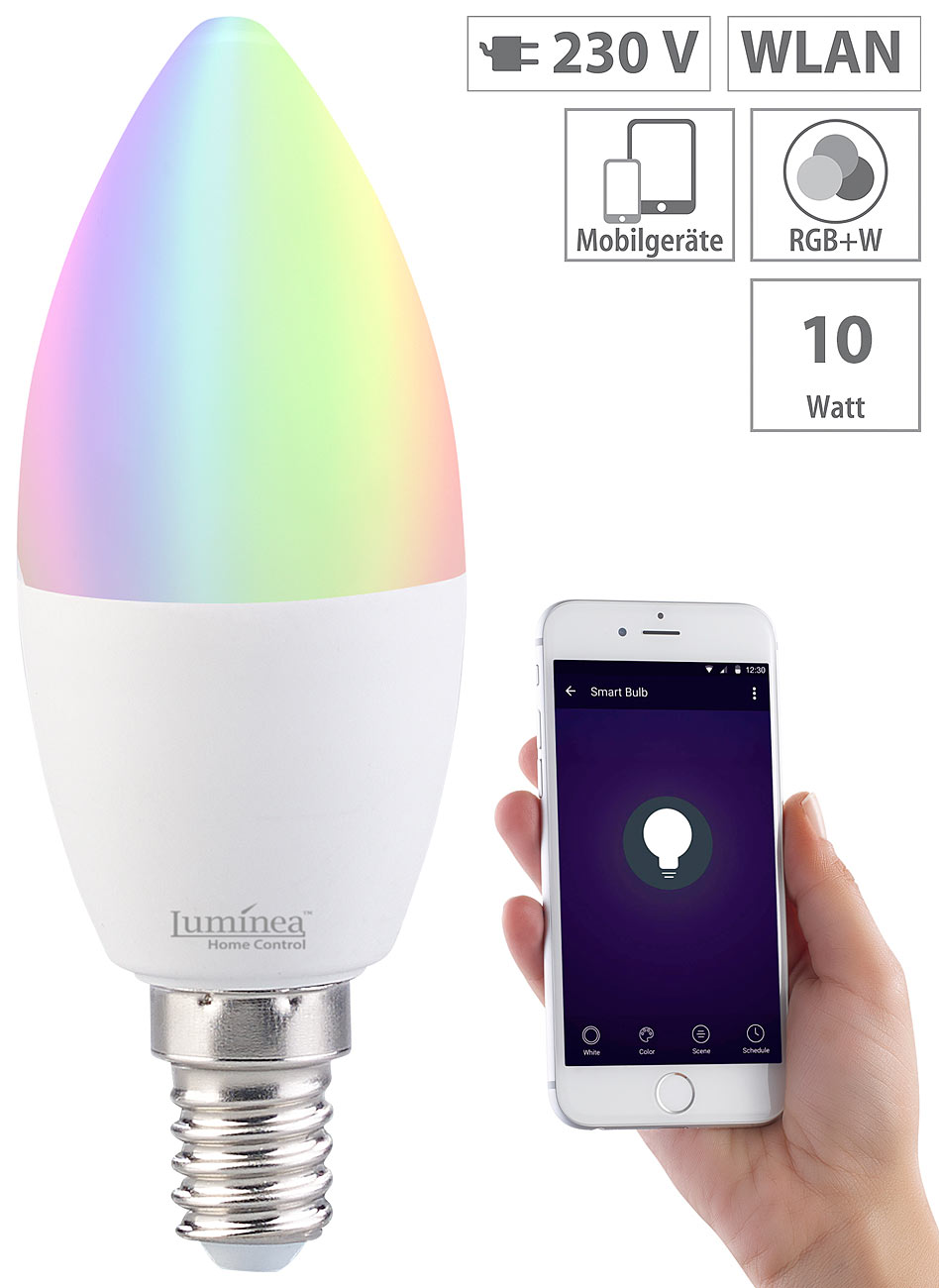 Luminea WLAN-LED-Lampe LAV-90.rgbw, kompatibel zu Amazon Alexa und Google Assistant, www.pearl.de Luminea WLAN-LED-Lampe LAV-90.rgbw, kompatibel zu Amazon Alexa und Google Assistant, www.pearl.de