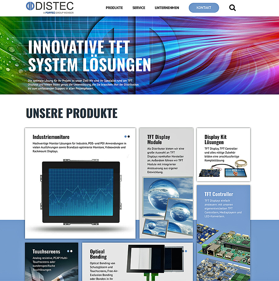 Neuer Internetauftritt von Distec auf distec.de präsentiert eine breite Produktpalette