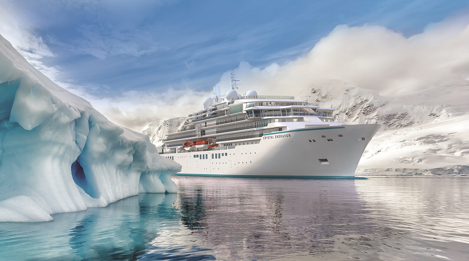 Im Januar 2021 wird die neue Luxusyacht"Crystal Endeavor" in der Antarktis kreuzen. (Bildq