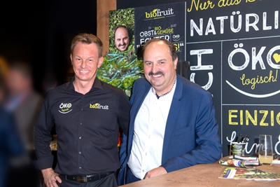 biofruit GmbH Geschäftsführer Dirk Salentin mit TV-Koch Johann Lafer
