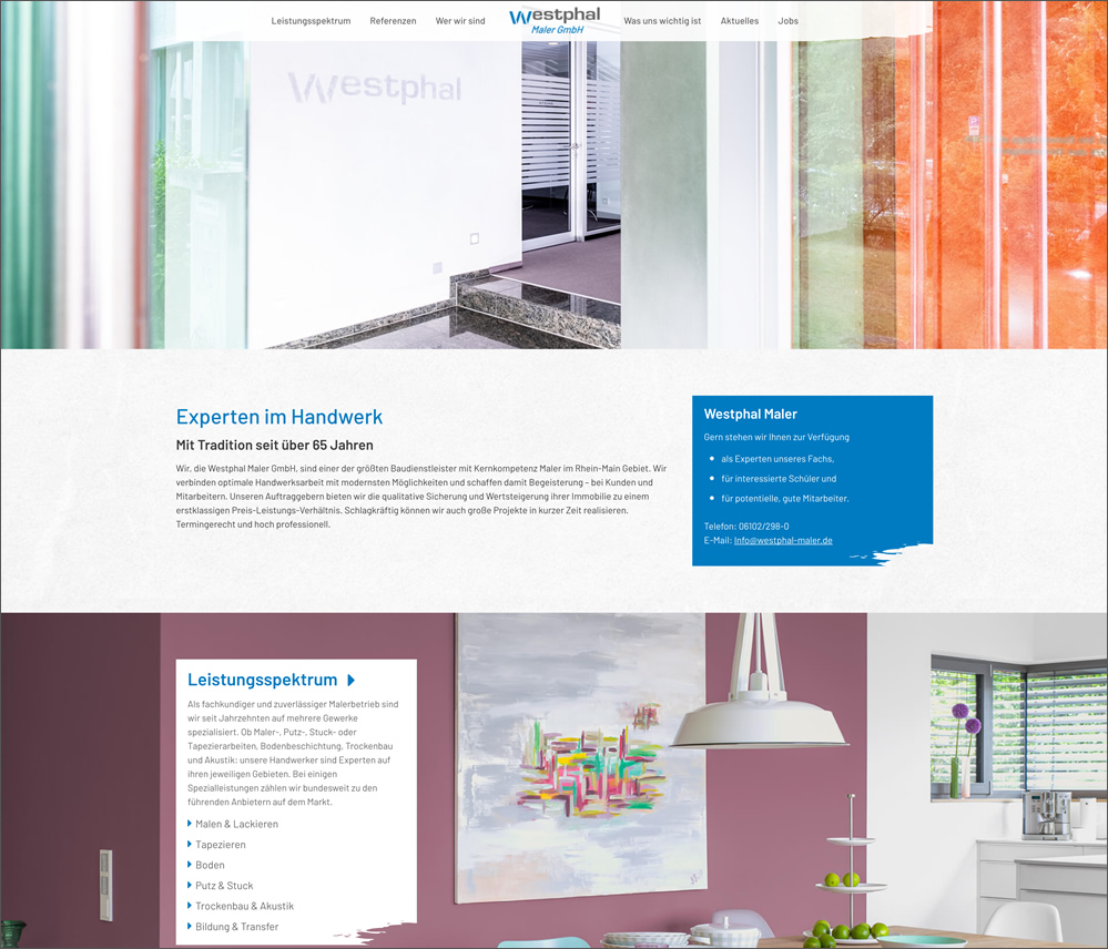 Digitalagentur formativ.net erstellt neue Website der Westphal Maler GmbH aus Neu-Isenburg.