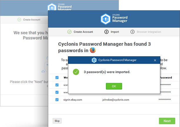Cyclonis Password Manager Software Interface Cyclonis Password Manager Software Interface