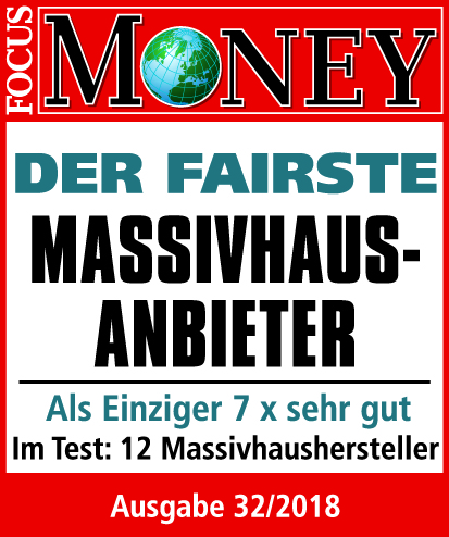 Viebrockhaus auch 2018"Der Fairste Massivhausanbieter" (Bildquelle: Viebrockhaus/Focus-Mon