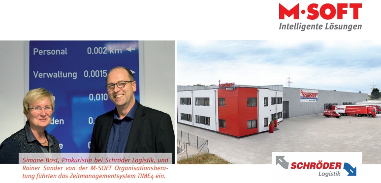 Simone Bost, Prokuristin bei Schröder Logistik, und Rainer Sander von der M?SOFT Organisationsberatu