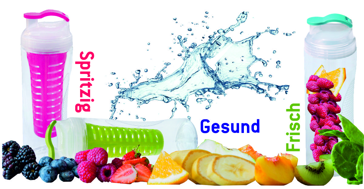 Trinkflasche Vitality Fresh mit Fruchteinsatz bedruckbar mit Logo