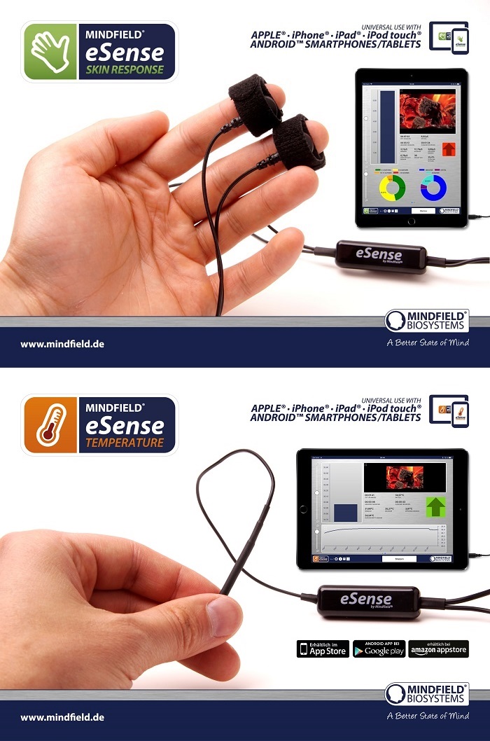 Mindfield Biosystems Biofeedback-Sensoren - eSense Skin Response und Temperature Mindfield Biosystems Biofeedback-Sensoren - eSense Skin Response und Temperature