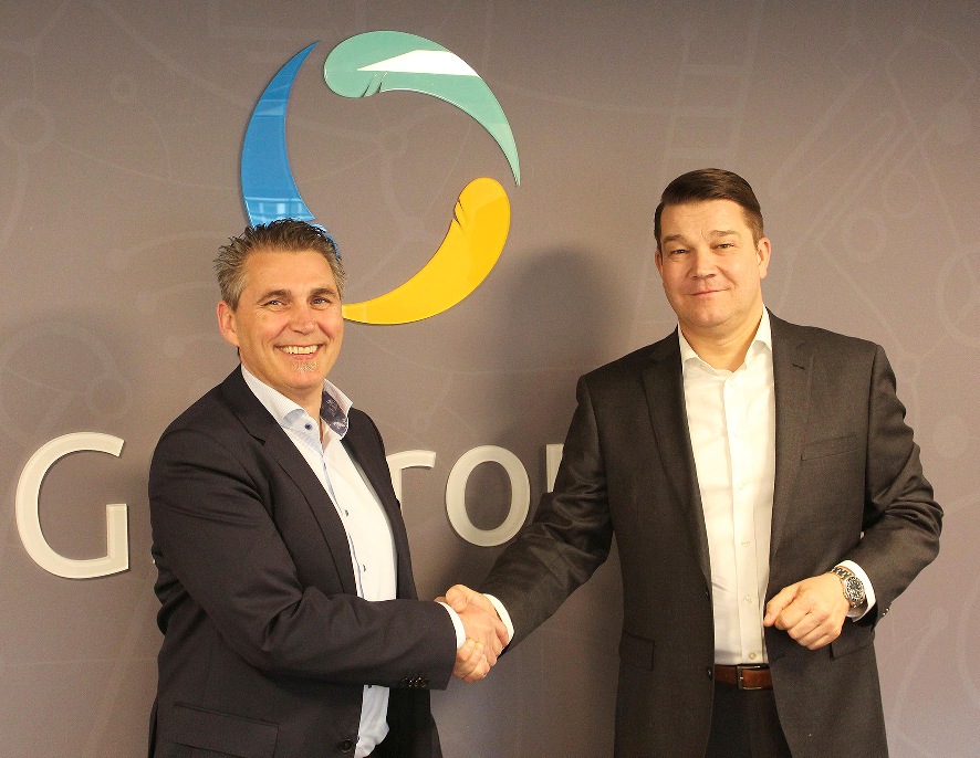v.l.: Morten Berntsen begrüßt Anselm Brackert als General Manager der GSGroup Deutschland