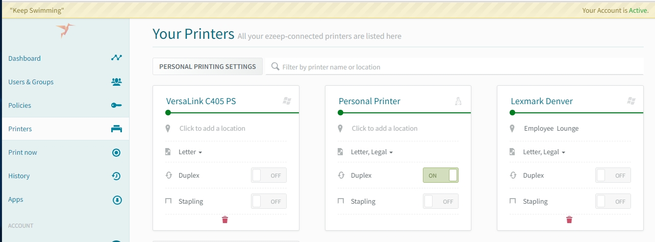 In ezeep kann jetzt Pull Printing mit Personal Printing genutzt werden.