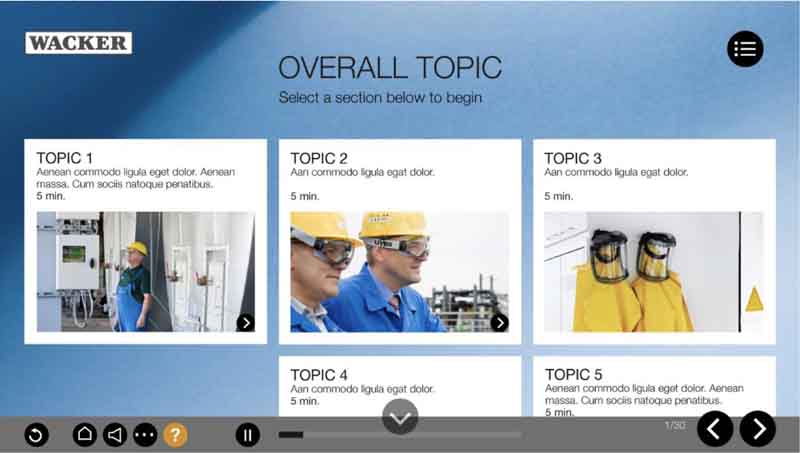 3c entwickelt Styleguide für WACKER E-Learning © WACKER AG/3c GmbH 3c entwickelt Styleguide für WACKER E-Learning © WACKER AG/3c GmbH