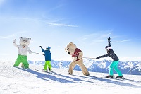 Kogel Mogel und Kogel Mia helfen beim Aufstieg (Wildkogel-Arena Neukirchen und Bramberg)