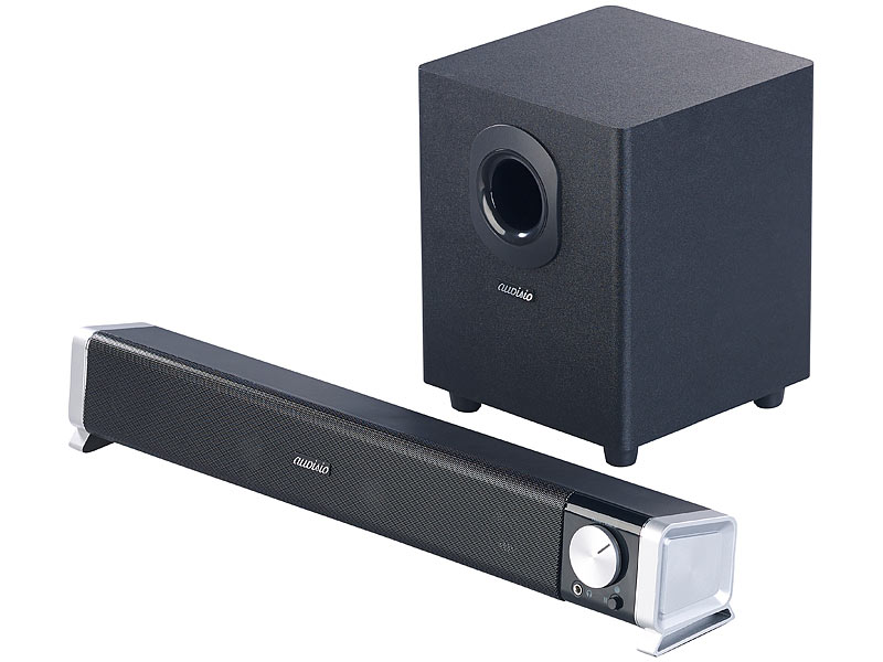 2.1-Soundbar MSX-230.sb von auvisio mit externem Subwoofer für PC und TV, Bluetooth, www.pearl.de 2.1-Soundbar MSX-230.sb von auvisio mit externem Subwoofer für PC und TV, Bluetooth, www.pearl.de