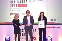 v.l.n.r.: Regina Böckle – IDG Business Media GmbH; Stefan Sicken u. Christina Arens – IT-HAUS GmbH