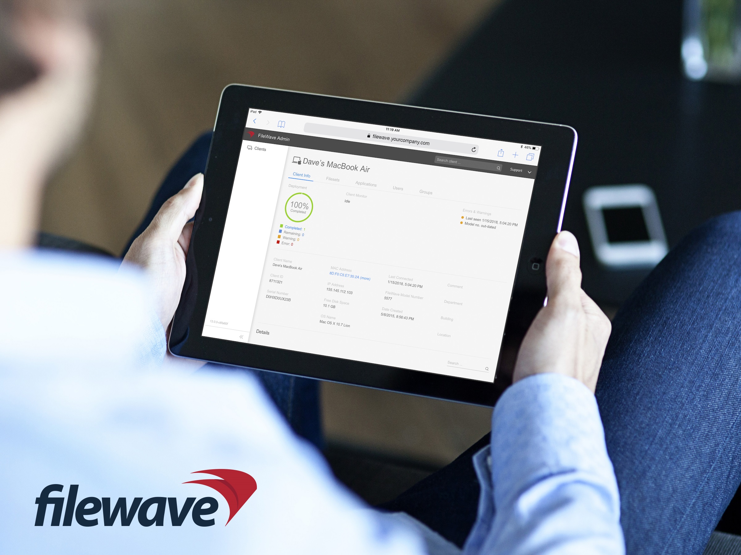 Mit FileWave v13 könne sich Anwender von jedem Gerät aus anmelden (Bildquelle: FileWave) Mit FileWave v13 könne sich Anwender von jedem Gerät aus anmelden (Bildquelle: FileWave)