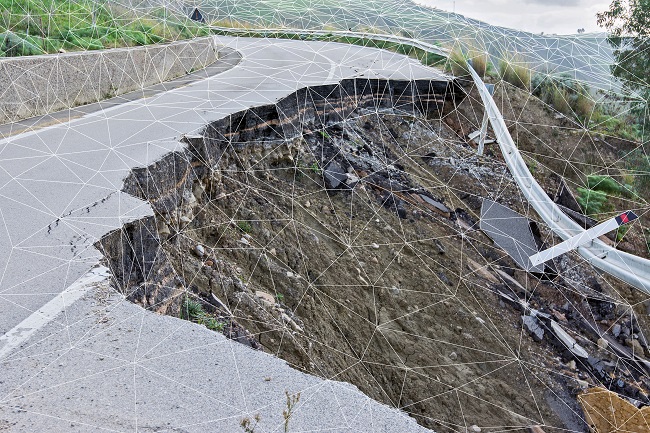 Eine Analyse aller verfügbaren Geodaten ermöglicht die Vorhersageüber den Weg von Erdrutschen. (Bild Eine Analyse aller verfügbaren Geodaten ermöglicht die Vorhersageüber den Weg von Erdrutschen. (Bild