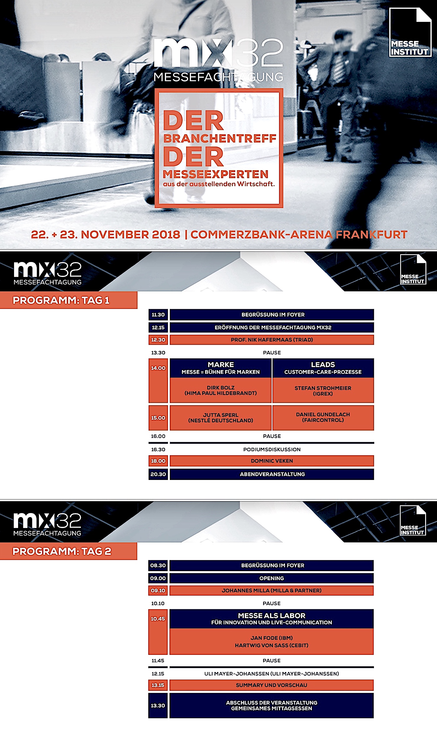 Das Programm der Messefachtagung mx32.