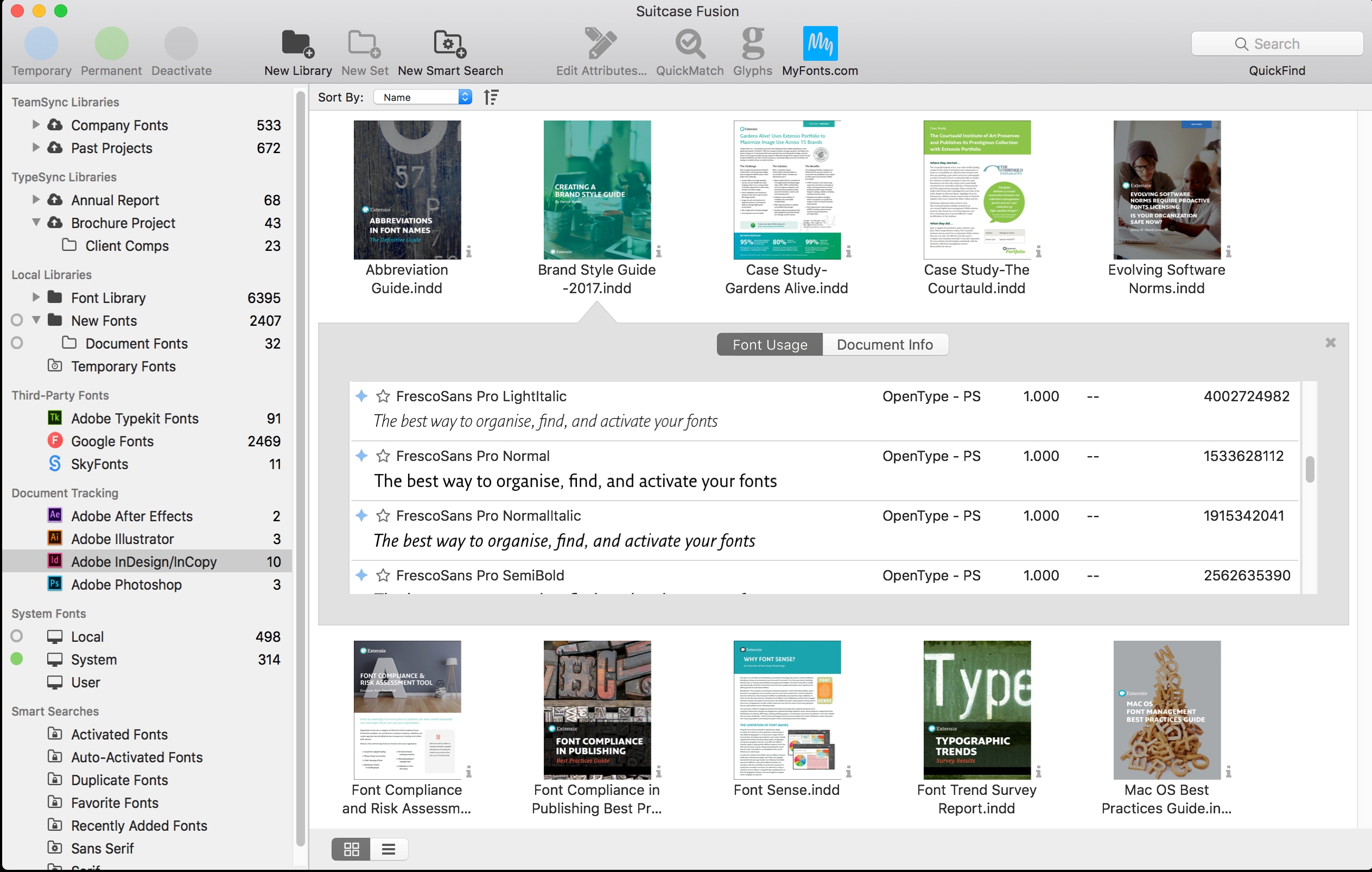 Neu in der neuen Fontmanagement-Generation von Extensis ist die Versionierung.