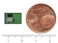Die Größe des TheraMon Chips beträgt nur ca. 8 x 12 mm. Die Größe des TheraMon Chips beträgt nur ca. 8 x 12 mm.