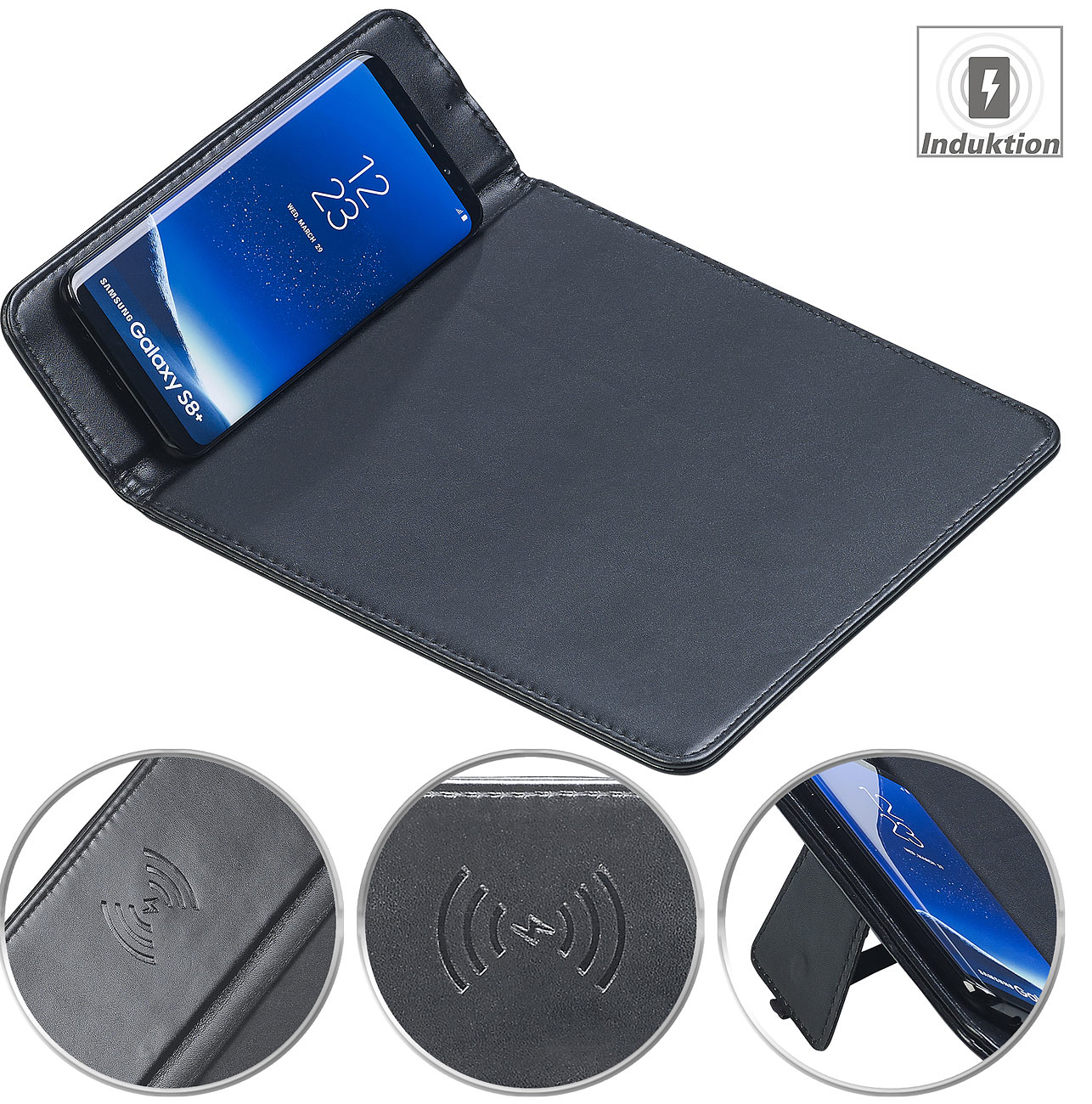 Callstel Mauspad mit Induktions-Ladestation für Qi-kompatible Smartphones, 1 A, www.pearl.de