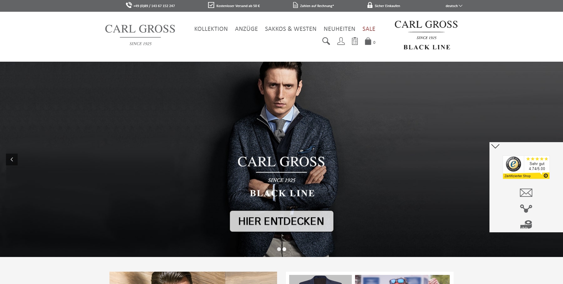 Online-Shop von Carl Gross Online-Shop von Carl Gross