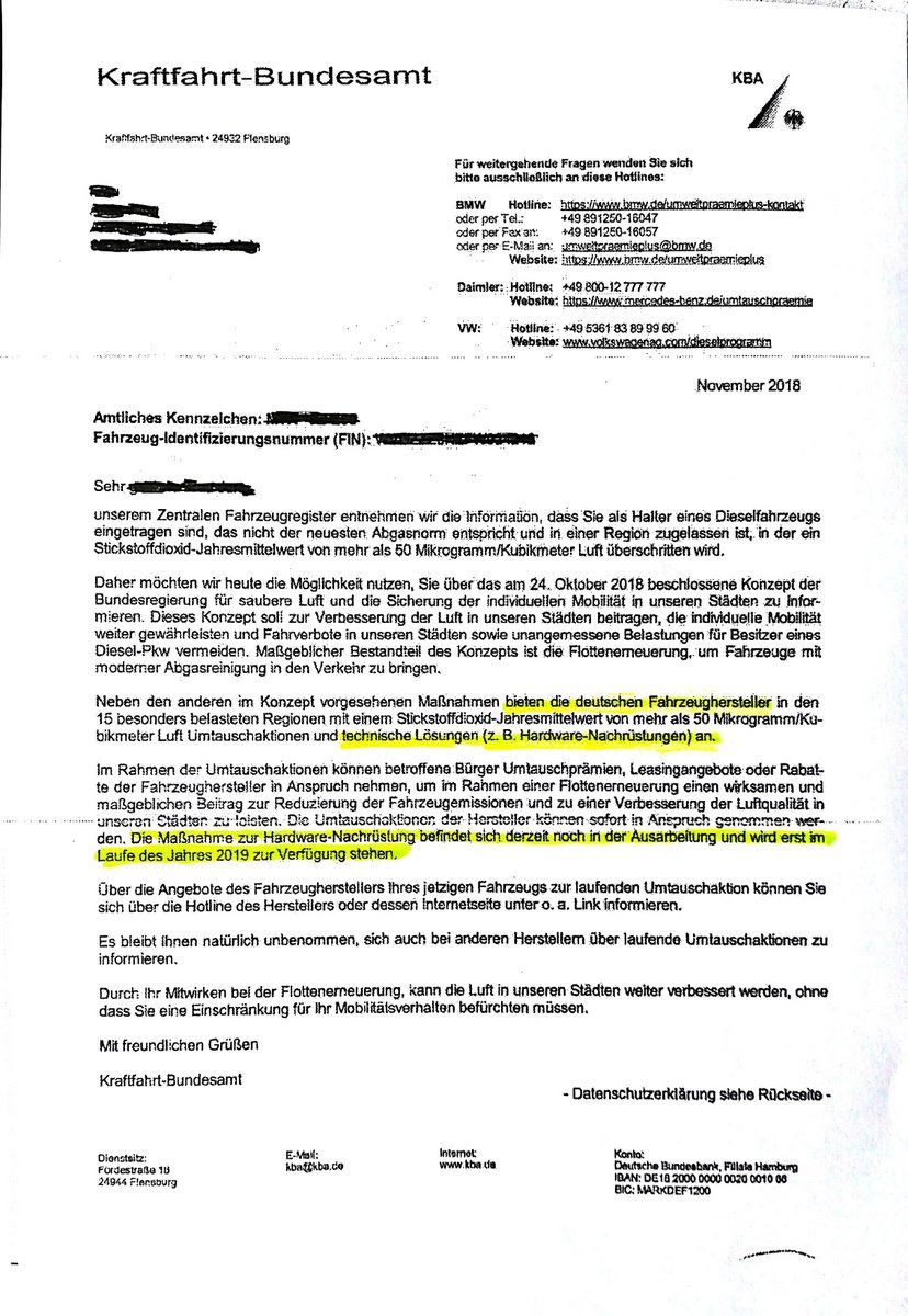 Das KBA animiert Millionen von Dieselfahrern zum Neukauf eines Fahrzeugs. Das KBA animiert Millionen von Dieselfahrern zum Neukauf eines Fahrzeugs.