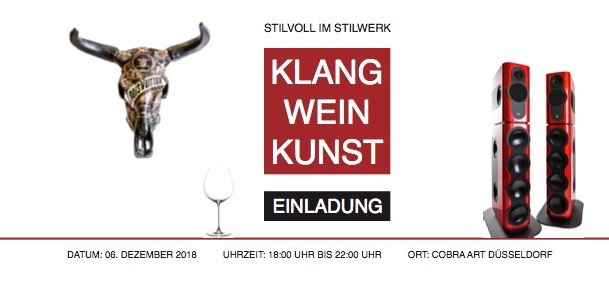 KLANG WEIN KUNST mit Kii Audio in der Cobra Art Galerie in Düsseldorf