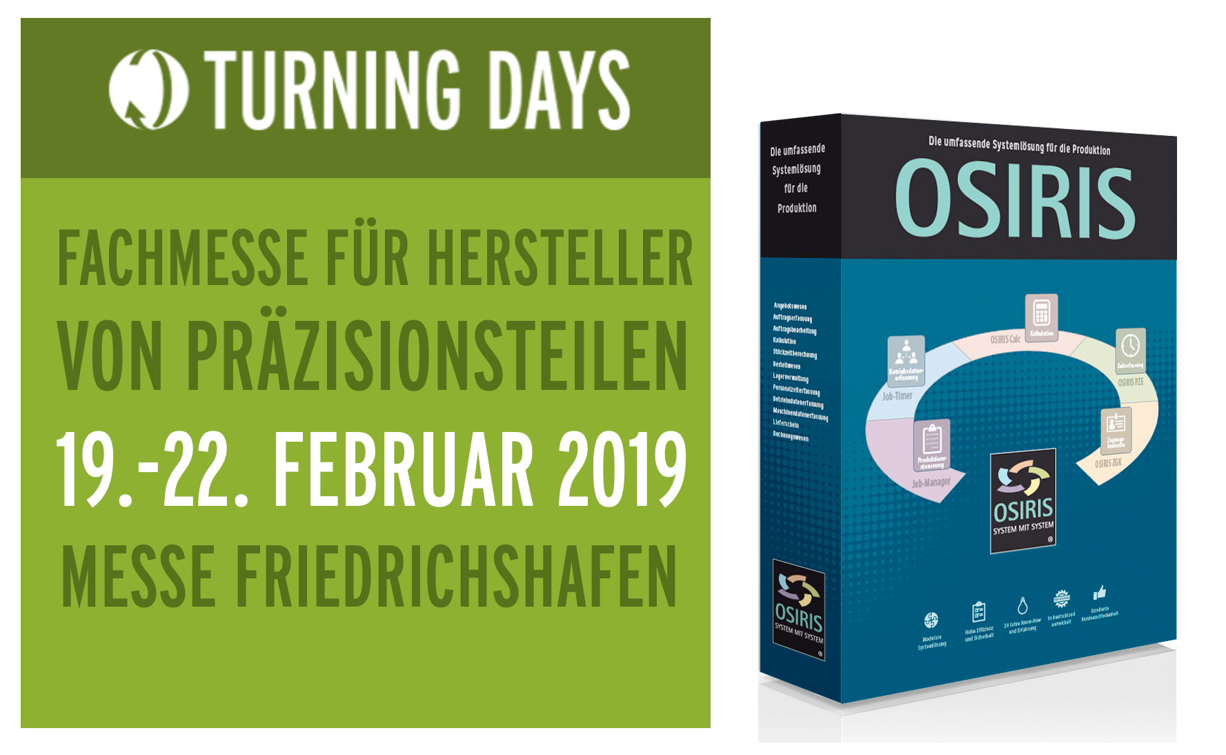 OSIRIS auf der Fachmesse TURNING DAYS 2019 in Friedrichshafen (Bildquelle: BWP GmbH) OSIRIS auf der Fachmesse TURNING DAYS 2019 in Friedrichshafen (Bildquelle: BWP GmbH)