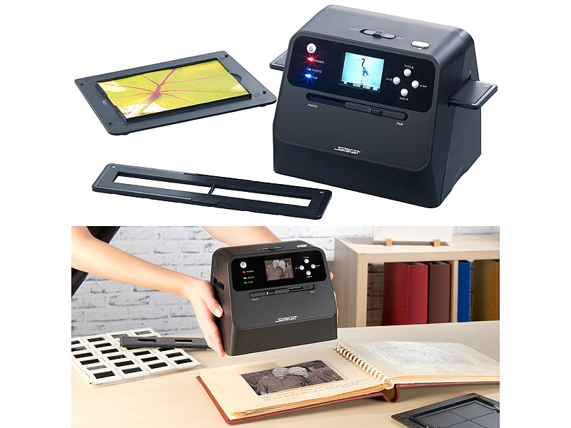 Somikon 3in1-Stand-Alone-Foto-, Dia- und Negativscanner SD-1600 mit 14-MP-Sensor, Akku, www.pearl.de