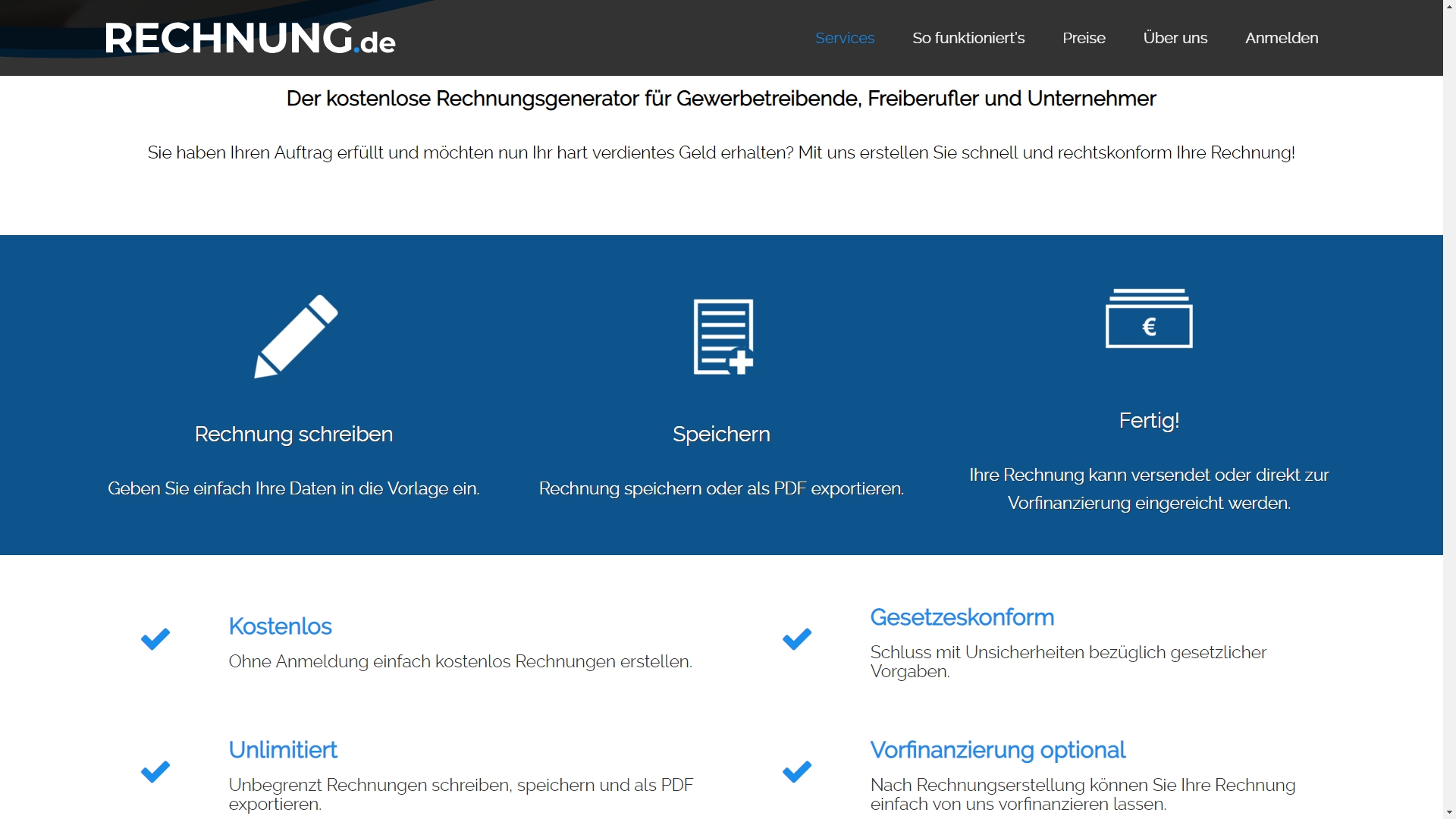 Rechnungsgenerator auf rechnung.de