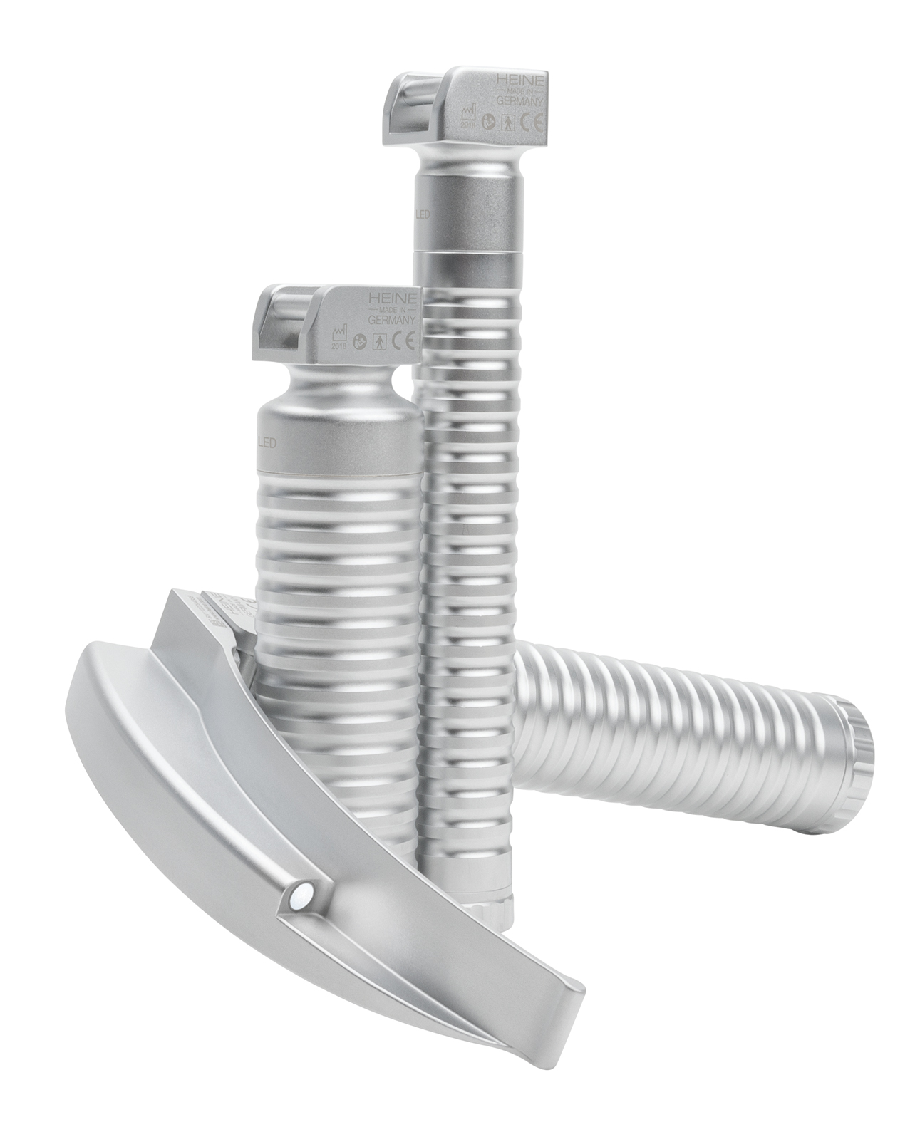 Griffvarianten des HEINE EasyClean Laryngoskopgriffs (©HEINE Optotechnik)