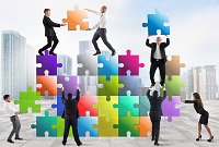 Verbindung zwischen Leistung und Kunde: Geschäftsmodell (Quelle: alphaspirit - Fotolia) Verbindung zwischen Leistung und Kunde: Geschäftsmodell (Quelle: alphaspirit - Fotolia)