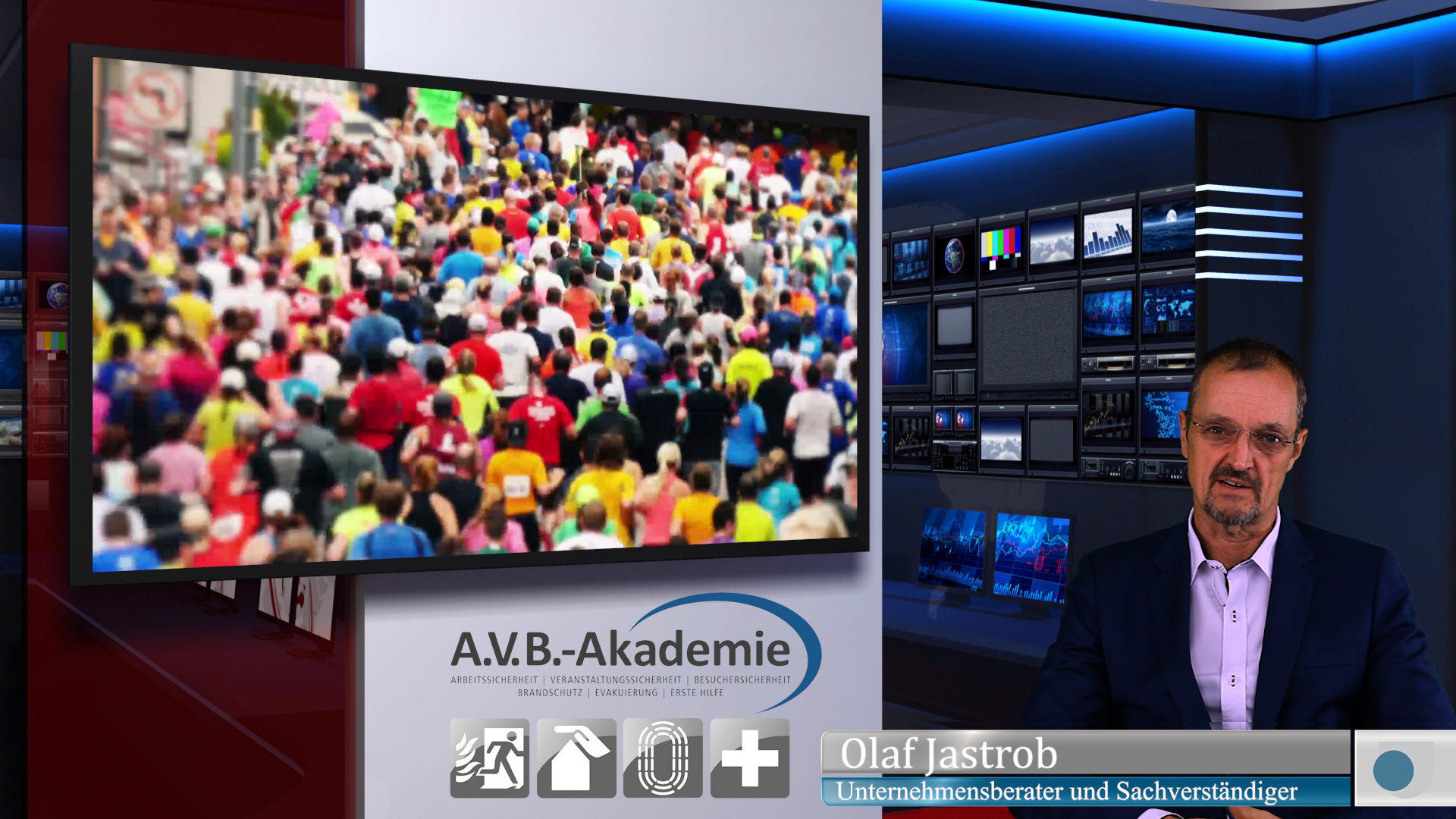 Olaf Jastrob im TV-Studio der AVB-Akademie Olaf Jastrob im TV-Studio der AVB-Akademie