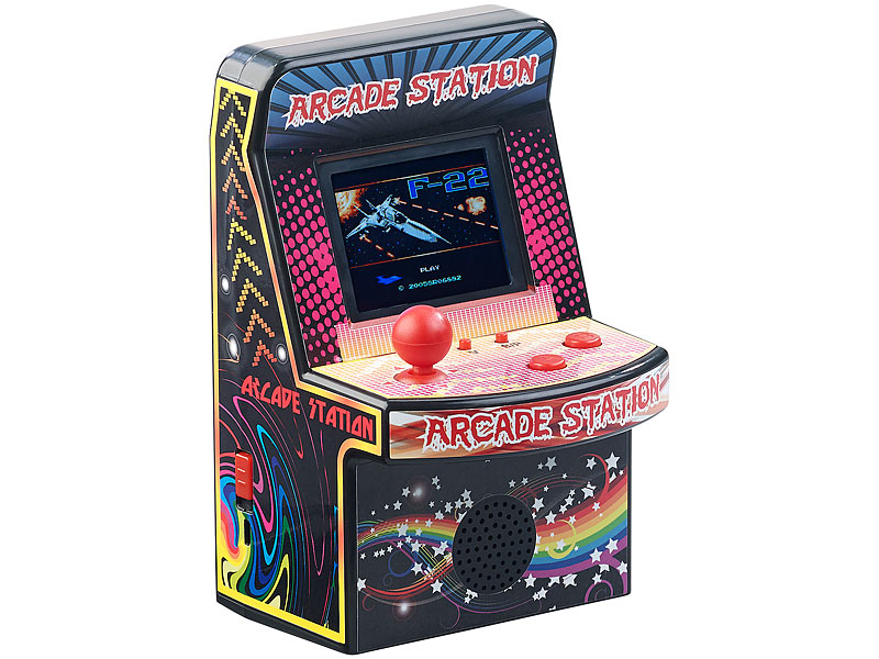 Mobile Games Technology Handlicher Retro-Videogame-Automat, 200 Spiele, LCD-Farb-Display, Akku