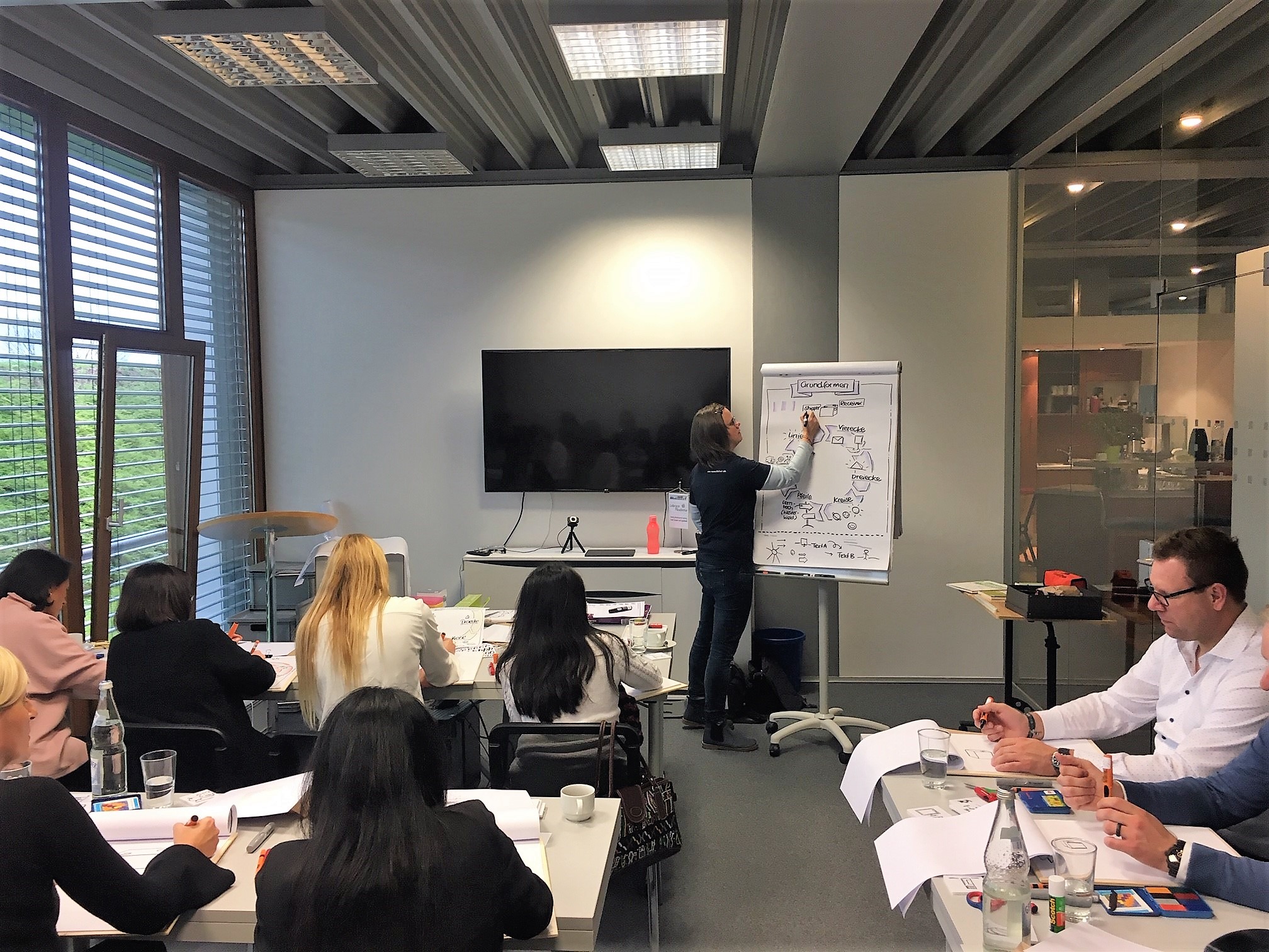 (Foto: Claudia Esser am Flipchart)