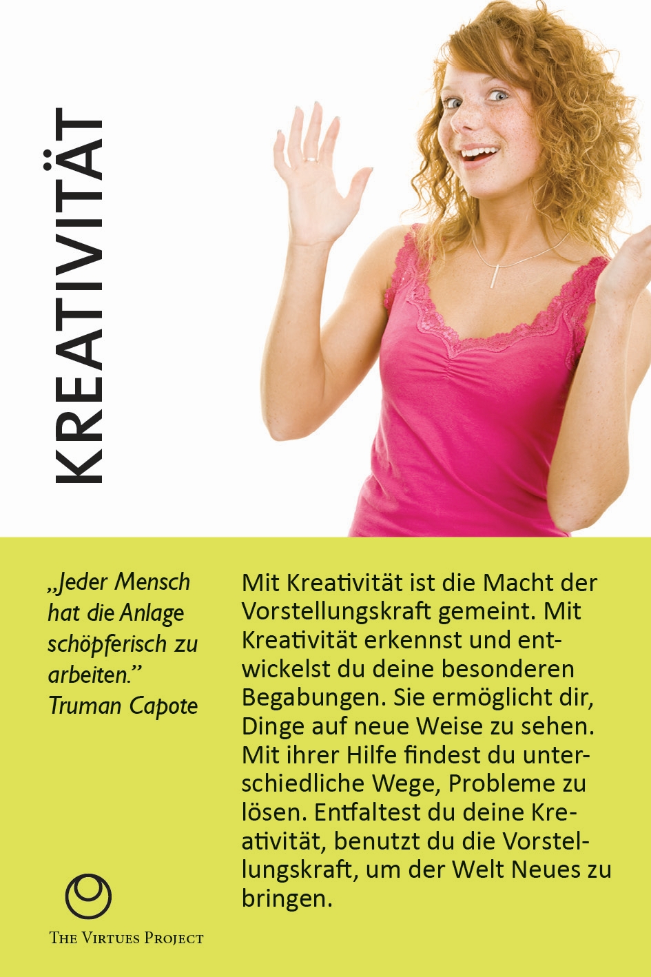 Tugendkarte für Jugendliche und junge Erwachsene (Bildquelle: Shira Publishing)