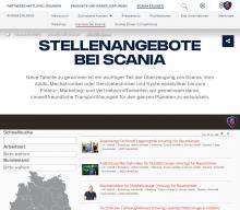 Screenshot des neuen Karriereportals von Scania. Bild: SCANIA DEUTSCHLAND GmbH