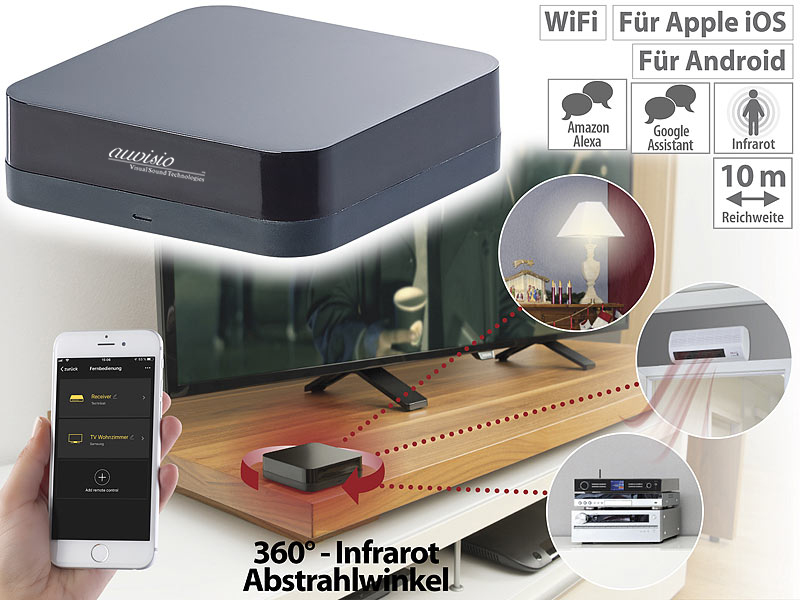 auvisio Lernfähige Infrarot-Universal-Fernbedienung URC-150.app, www.pearl.de