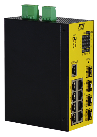 Vier duale Glasfaserports und höchste Ausfallsicherheit: der Industrieswitch KGS-1260 von KTI