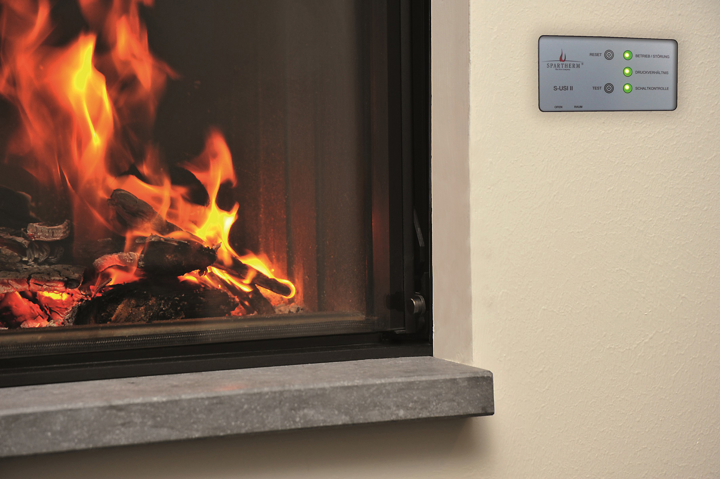 DasÜberwachungssystem?S-USI?kontrolliert während des Heizvorganges die Druckverhältnisse im Raum