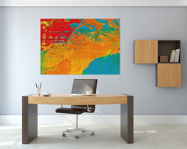 Schallabsorbierende Bilder mit Kunst (Bildquelle: Tr1sha/shutterstock.com, Kunst: Matthias Groessl)