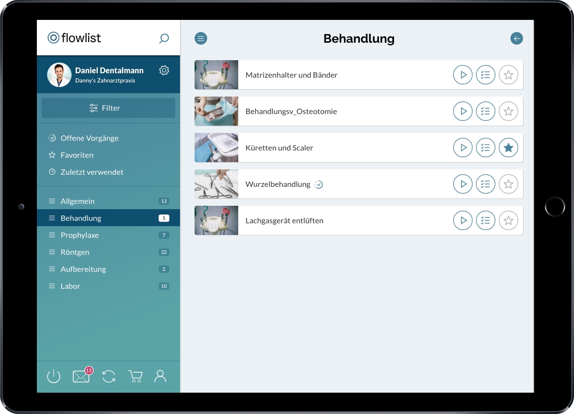 Checklisten-Übersicht in der App Checklisten-Übersicht in der App