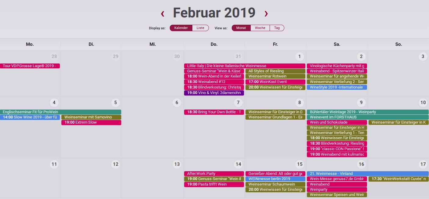 Screenshot Wein-Plus Kalender