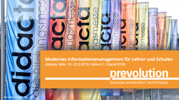 Prevolution zeigt das digitale Lehrerzimmer auf der didacta in Halle 6.1/Stand B136