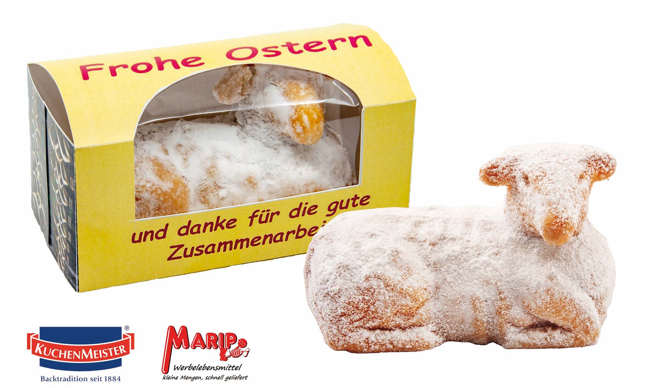 Osterlamm in individueller Faltschachtel Osterlamm in individueller Faltschachtel